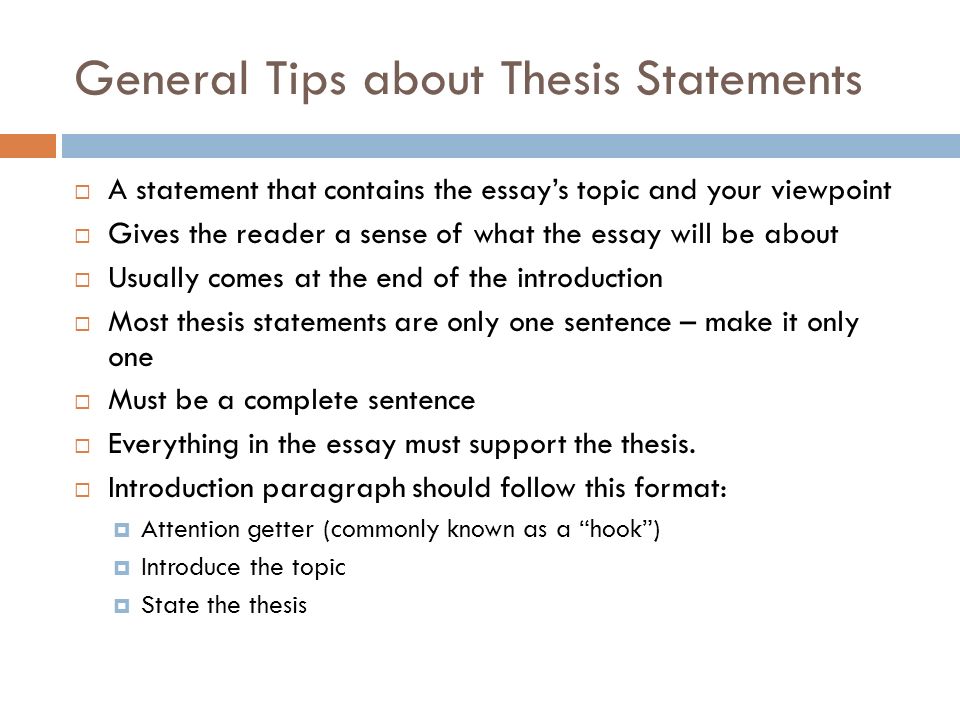 Writing your thesis statement
